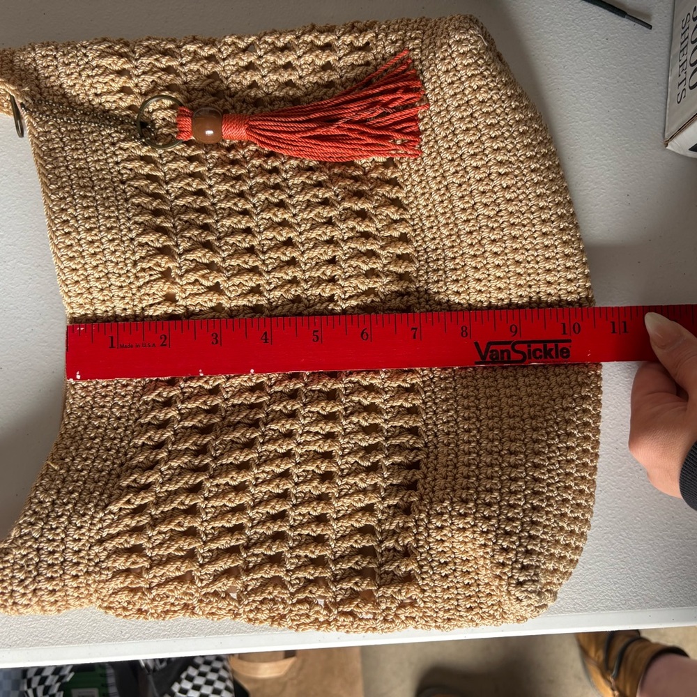 The Sak Sequoia Crochet Strap Hobo, Single Should Strap, Bamboo Cream W/ Tassle - Picture 9 of 9